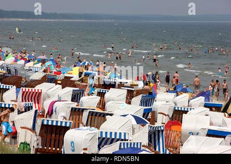 Strand im Seebad und Kurort Binz, Insel Rügen, Mecklenburg-Vorpommern Stockfoto