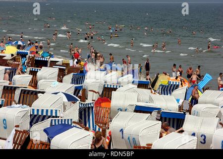 Strand im Seebad und Kurort Binz, Insel Rügen, Mecklenburg-Vorpommern Stockfoto