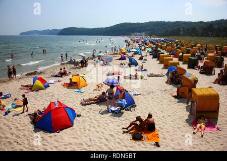 Strand im Seebad und Kurort Binz, Insel Rügen, Mecklenburg-Vorpommern Stockfoto