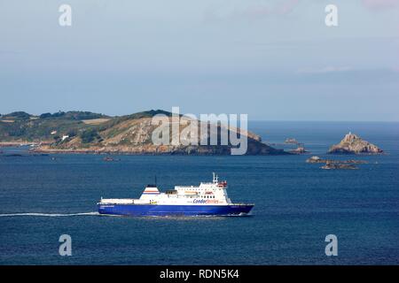 Fähre, Herm Insel, gegenüber von Guernsey, Kanalinseln, Europa Stockfoto