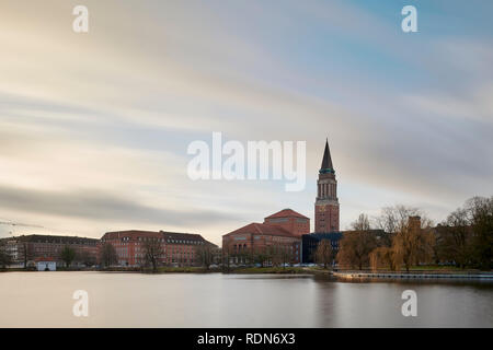 Kiel, Deutschland - Januar 17, 2019: Stadtbild von Kiel, Lange Belichtung Stockfoto