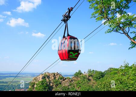 Seilbahn von Thale mit Hexentanzplatz, östlichen Harz, Sachsen-Anhalt Stockfoto