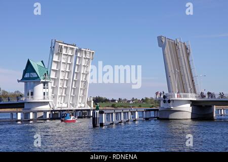 Klappbrücke, Kappeln, Schlei, Schleswig-Holstein Stockfoto