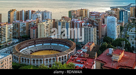 Herrlicher Panoramablick Parador de Malaga Gibralfaro Stockfoto