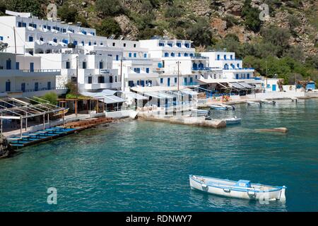 Küstenort Loutro an der Südküste der Provinz Chania, Kreta, Griechenland, Europa Stockfoto