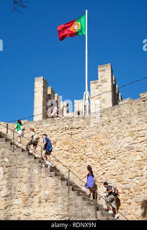 Castelo de Sao Jorge V., Lissabon, Portugal, Europa Stockfoto