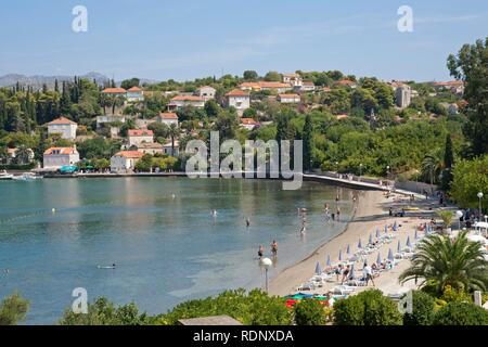 Dorf auf Kolocep Insel in der Nähe von Dubrovnik, Elaphiti oder Elafiti Inseln, Süd Dalmatien, Adriaküste, Kroatien, Europa Stockfoto