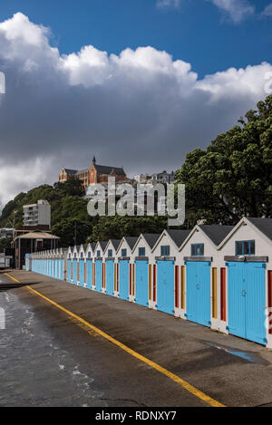 Das Wellington Waterfront ist ein beliebtes Gebiet zieht Einheimische und Besucher für Erholung, Freizeit, Veranstaltungen und Restaurants. Stockfoto