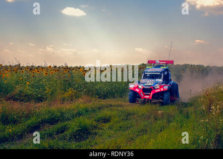 Ruse, Bulgarien - 21. Juli 2017. Ivanovo Bereich Village, Ruse, Bulgarien, Rally Car in Aktion Stockfoto