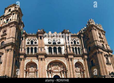 Malaga, Spanien - Juni 02, 2018. Kathedrale der Inkarnation von Malaga, historischen und künstlerischen Zentrum von Malaga, Costa del Sol, Andalusien, Spanien, Iberia Stockfoto
