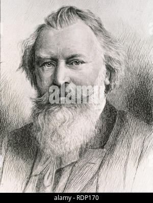 Brahms, Johannes 1833-1897. Deutsche Komponist und Pianist. Stockfoto