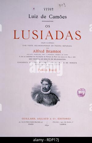 PORTADA DE'OS LUSIADAS" 1890 R/23708. Thema: Luis de Camões. Lage: Biblioteca Nacional - coleccion. MADRID. Spanien. Stockfoto