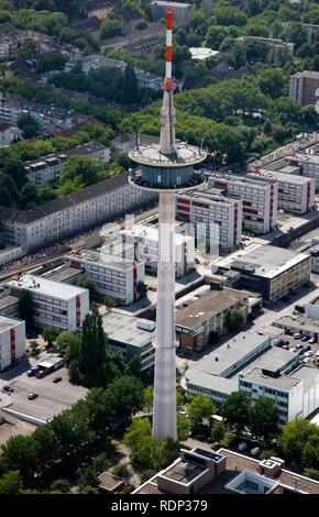 Telekom Telekommunikation Turm mit Antenne für Digital-TV, ETEC Innovationszentrum Innovation Center, Essen Stockfoto