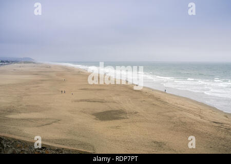 Panoramablick auf das Meer Strand, Lands End, Kalifornien Stockfoto