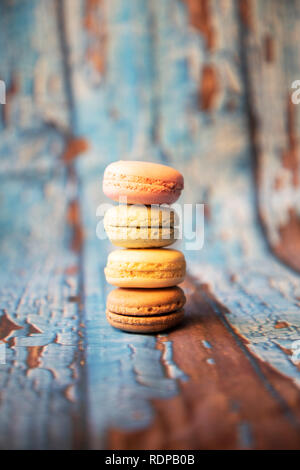 Macarons in verschiedenen Farben Stockfoto