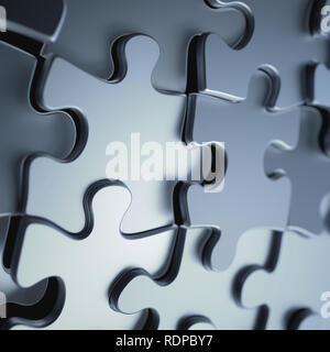 Metal Puzzle mit fehlenden Stück, Abbildung. Stockfoto
