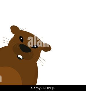 Groundhog auf einem weißen Hintergrund. Stock Vektor