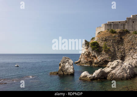 DUBROVNIK, KROATIEN - 22. AUGUST 2017: die Festung Lovrijenac Dubrovnik, Kroatien Stockfoto