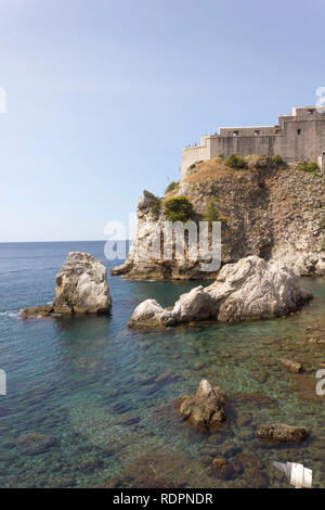 DUBROVNIK, KROATIEN - 22. AUGUST 2017: die Festung Lovrijenac Dubrovnik, Kroatien Stockfoto