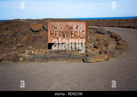 Los Hervideros auf Lanzarote, Spanien Stockfoto