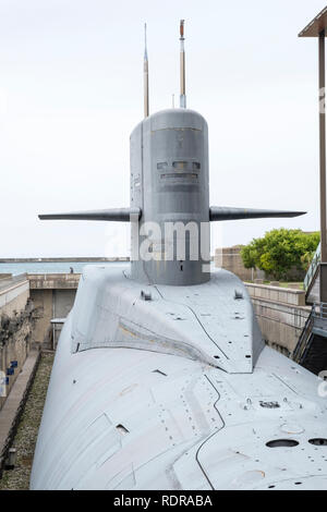 Cherbourg, Frankreich - 26. August 2018: Atom-U-Boot der Französischen Marine Le Redoutable in die Stadt am Meer, Maritime Museum von Cherbourg. Frankreich Stockfoto