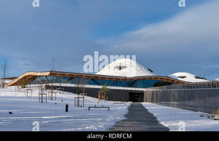 Macallan Distillery, Easter Elchies, Charlestown von Aberlour, Highlands, Schottland. 18. Jan 2019. UK Wetter: Nach einem starken Schneefall. Am 18. Januar 2018 fotografiert. Credit: JASPERIMAGE/Alamy leben Nachrichten Stockfoto