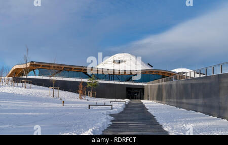 Macallan Distillery, Easter Elchies, Charlestown von Aberlour, Highlands, Schottland. 18. Jan 2019. UK Wetter: Nach einem starken Schneefall. Am 18. Januar 2018 fotografiert. Credit: JASPERIMAGE/Alamy leben Nachrichten Stockfoto