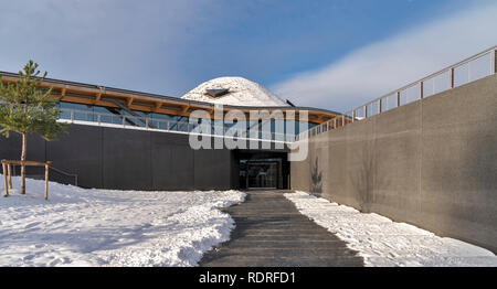 Macallan Distillery, Easter Elchies, Charlestown von Aberlour, Highlands, Schottland. 18. Jan 2019. UK Wetter: Nach einem starken Schneefall. Am 18. Januar 2018 fotografiert. Credit: JASPERIMAGE/Alamy leben Nachrichten Stockfoto