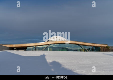 Macallan Distillery, Easter Elchies, Charlestown von Aberlour, Highlands, Schottland. 18. Jan 2019. UK Wetter: Nach einem starken Schneefall. Am 18. Januar 2018 fotografiert. Credit: JASPERIMAGE/Alamy leben Nachrichten Stockfoto