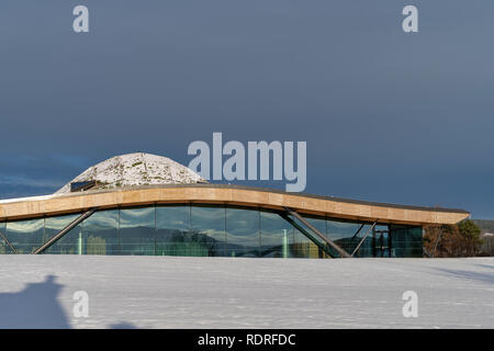 Macallan Distillery, Easter Elchies, Charlestown von Aberlour, Highlands, Schottland. 18. Jan 2019. UK Wetter: Nach einem starken Schneefall. Am 18. Januar 2018 fotografiert. Credit: JASPERIMAGE/Alamy leben Nachrichten Stockfoto