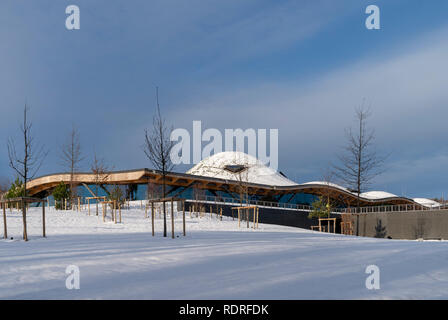 Macallan Distillery, Easter Elchies, Charlestown von Aberlour, Highlands, Schottland. 18. Jan 2019. UK Wetter: Nach einem starken Schneefall. Am 18. Januar 2018 fotografiert. Credit: JASPERIMAGE/Alamy leben Nachrichten Stockfoto