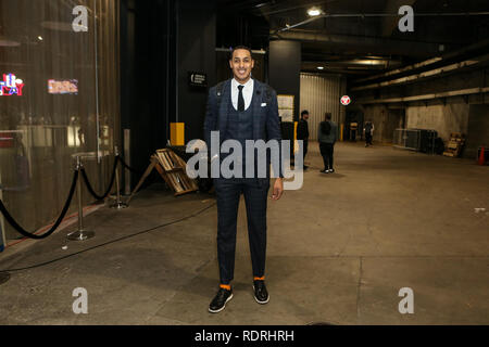 Los Angeles, CA, USA. Jan, 2019 18. NBA Analyst Ryan Hollis vor der Golden State Warriors vs Los Angeles Clippers at Staples Center am 18. Januar 2019. (Foto durch Jevone Moore) Credit: Csm/Alamy leben Nachrichten Stockfoto