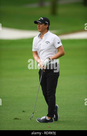 Singapur. 19. Jan 2019. Ryo Ishikawa (JPN), Jan 19, 2019-Golf: spielt einen Schuß auf dem 12 Loch, während der Runde 2 Tag 3 des SMBC Singapore Open 2019 Credit: haruhiko Otsuka/LBA/Alamy leben Nachrichten Stockfoto