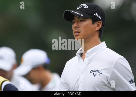 Singapur. 19. Jan 2019. Ryo Ishikawa (JPN), Jan 19, 2019 - Golf: Verschieben in 2 Schießen auf dem 17 Loch, während der Runde 2 Tag 3 des SMBC Singapore Open 2019 Credit: haruhiko Otsuka/LBA/Alamy leben Nachrichten Stockfoto