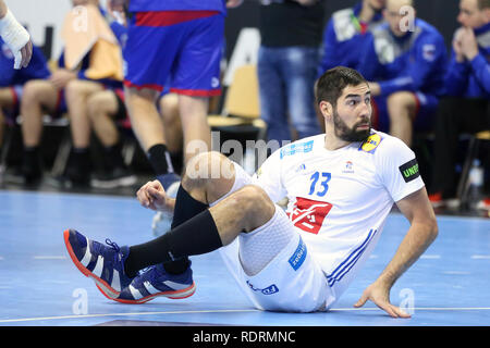 Deutschland. Berlin, Deutschland. 17. Jan 2019. IHF Handball Men's World Championship, Berlin, Deutschland. Nikola Karabatic für Frankreich Credit: Mickael Chavet/Alamy leben Nachrichten Stockfoto