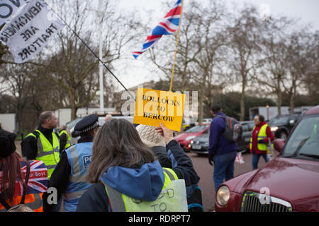 London, Großbritannien. 19. Januar 2019. Gelbe Weste protsters März um Central London: George Cracknell Wright/Alamy leben Nachrichten Stockfoto