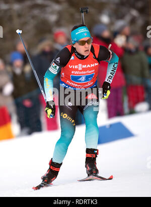 Ruhpolding, Deutschland. Jan, 2019 19. Biathlon: Wm, 4x6 km Frauen Relais in der Chiemgau Arena. Anais Chevalier aus Frankreich auf der Strecke. Credit: Sven Hoppe/dpa/Alamy leben Nachrichten Stockfoto