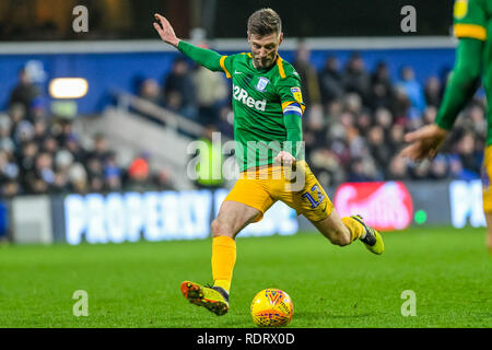 London, Großbritannien. 19. Januar 2019. Paul Gallagher von Preston North End während der efl Sky Bet Championship Match zwischen den Queens Park Rangers und Preston North End an der Loftus Road Stadium, London, England am 19. Januar 2019. Foto von Adamo di Loreto. Nur die redaktionelle Nutzung, eine Lizenz für die gewerbliche Nutzung erforderlich. Keine Verwendung in Wetten, Spiele oder einer einzelnen Verein/Liga/player Publikationen. Credit: UK Sport Pics Ltd/Alamy leben Nachrichten Stockfoto