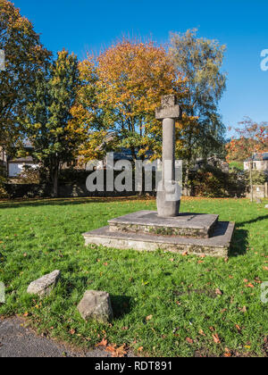 Den Marktplatz überqueren bei niedrigen Bentham, im Nordwesten von England auf der Lancashire North Yorkshire die Grenze als in der mittelalterlichen Doomsday Book erwähnt Stockfoto