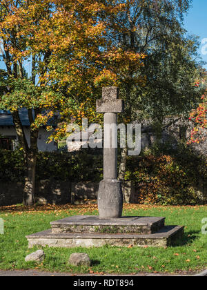 Den Marktplatz überqueren bei niedrigen Bentham, im Nordwesten von England auf der Lancashire North Yorkshire die Grenze als in der mittelalterlichen Doomsday Book erwähnt Stockfoto