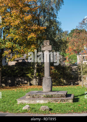 Den Marktplatz überqueren bei niedrigen Bentham, im Nordwesten von England auf der Lancashire North Yorkshire die Grenze als in der mittelalterlichen Doomsday Book erwähnt Stockfoto