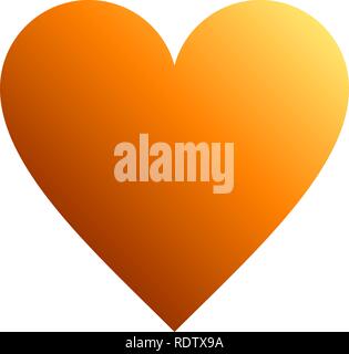 Herz Symbol - orange Gradient, isoliert - Vector Illustration Stock Vektor