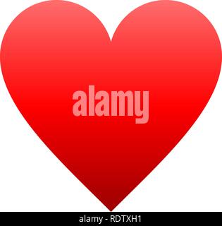 Herz Symbol - rot Gradient, isoliert - Vector Illustration Stock Vektor