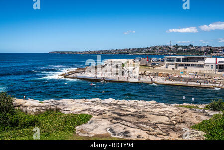 24. Dezember 2018, Sydney, Australien: Clovelly Clovelly Bay Beach und Tom Caddy Punkt Ansicht während Bondi, coogee an der Küste zu Fuß in Sydney NSW Australien Stockfoto