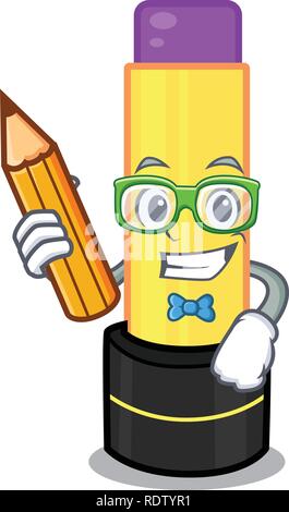 Student Lippenbalsam oben Maskottchen Schminktisch Stock Vektor