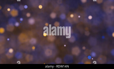 Abstrakte Bokeh gelber und blauer Hintergrund Stockfoto