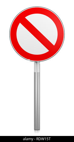 Verweigert Schild auf weißem Hintergrund 3D Illustration Stockfoto