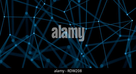 Dunkelblau Netzwerk Zusammenfassung Hintergrund, Kommunikation Konzept Stockfoto