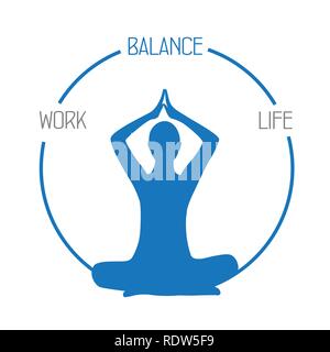 Work life Balance meditation Konzept auf weißem Hintergrund Vektor-illustration EPS 10. Stock Vektor