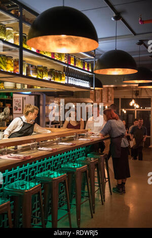 Shepherd ist ein neues Restaurant in der hannahs Factory Gasse in Te Aro, Wellington, Neuseeland. Stockfoto